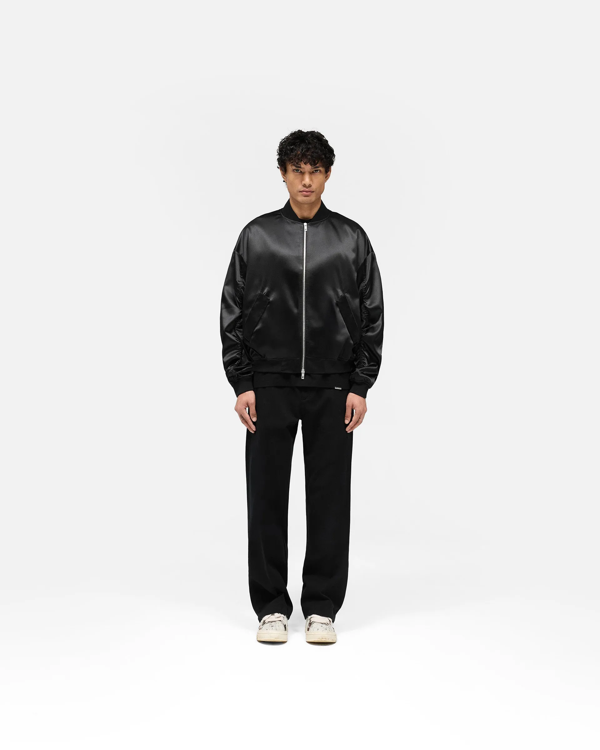 Satin Bomber - Black