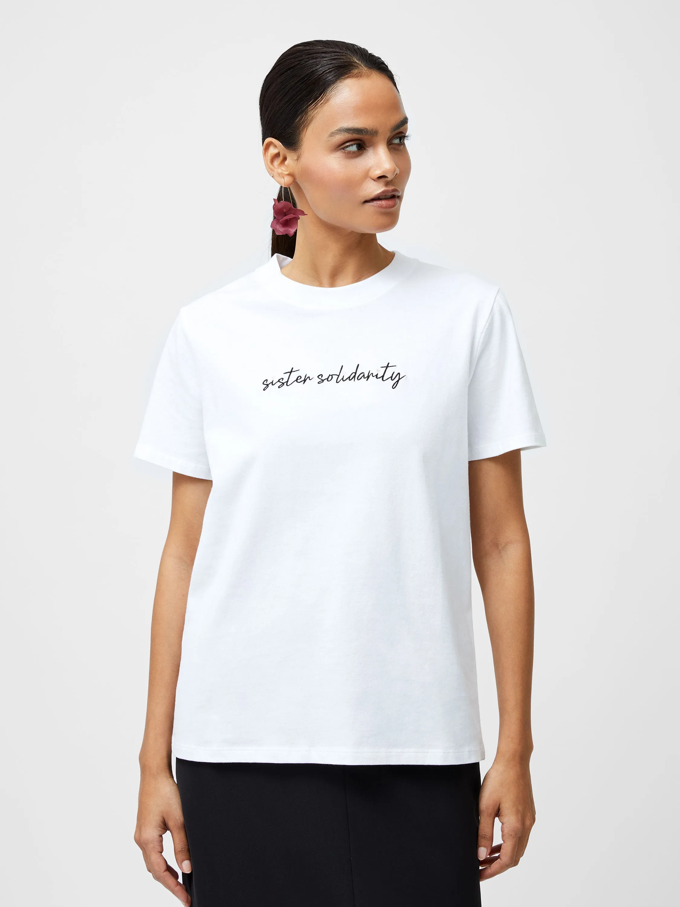 Sister Solidarity Embroidered Graphic T-Shirt
