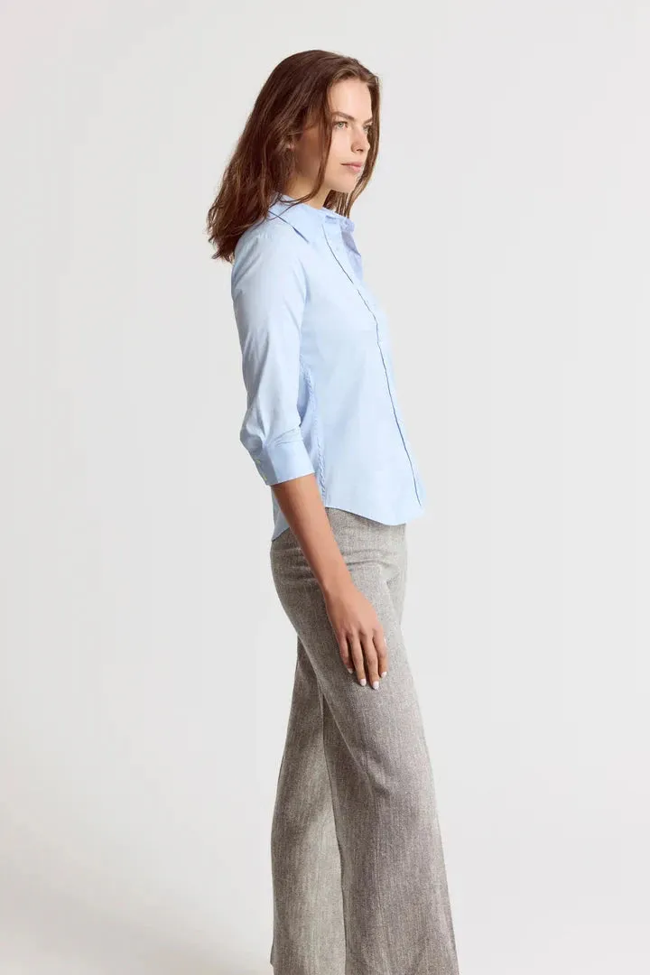 The 3/4 Sleeve Essentials Icon Shirt Blue Dawn