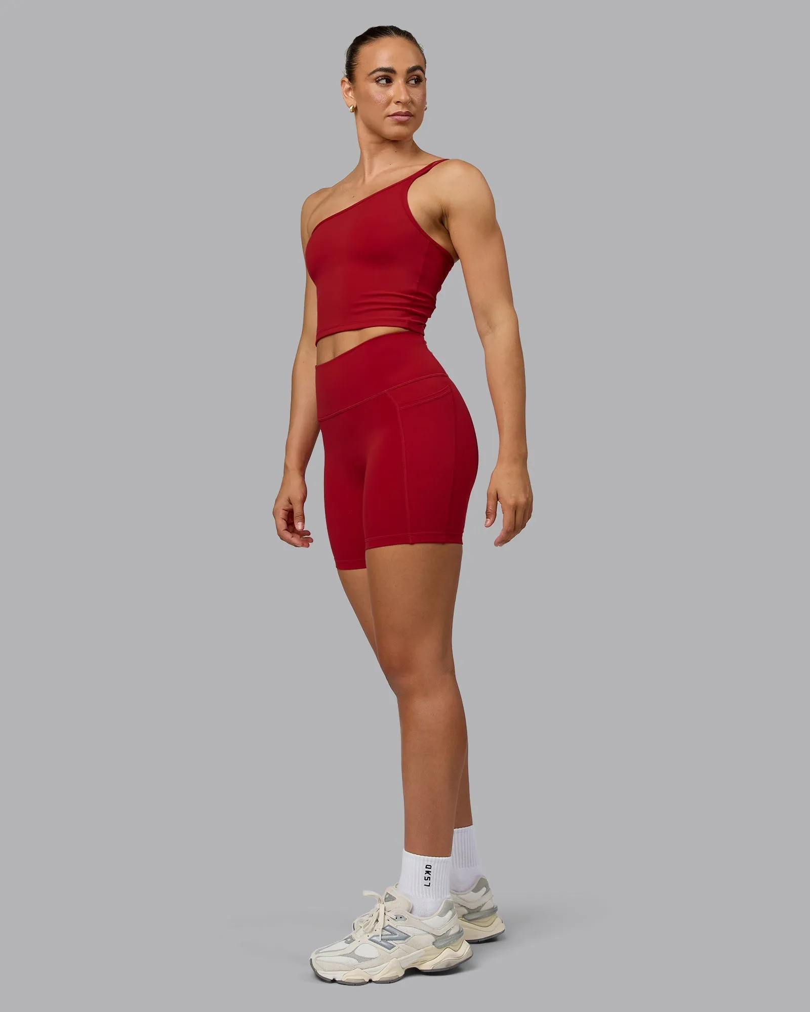 Vivid Skimmer Shelf Bra Tank - Cherry Red