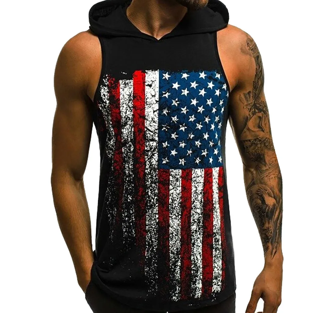 West Louis™ Americana Hooded Tank Top
