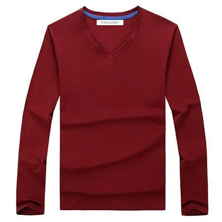 West Louis™ Cotton Male Long Sleeves V-Neck Shirt