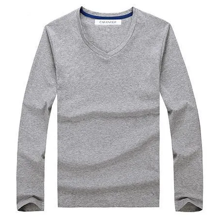 West Louis™ Cotton Male Long Sleeves V-Neck Shirt