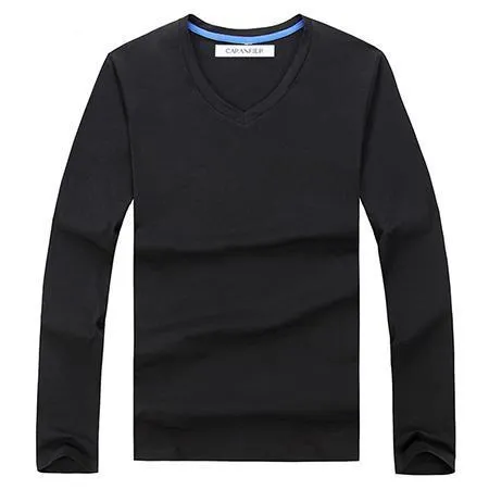West Louis™ Cotton Male Long Sleeves V-Neck Shirt