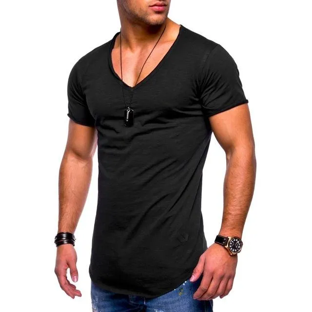 West Louis™ Deep V-Neck Brand T-Shirt
