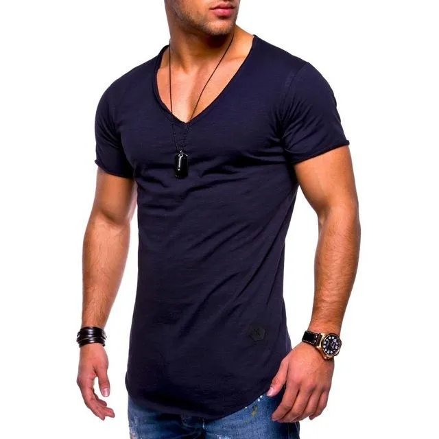 West Louis™ Deep V-Neck Brand T-Shirt