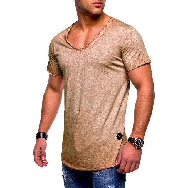 West Louis™ Deep V-Neck Brand T-Shirt