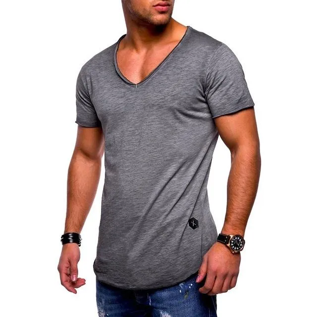 West Louis™ Deep V-Neck Brand T-Shirt