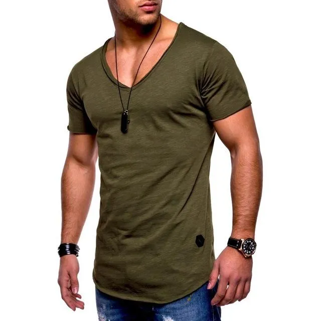 West Louis™ Deep V-Neck Brand T-Shirt