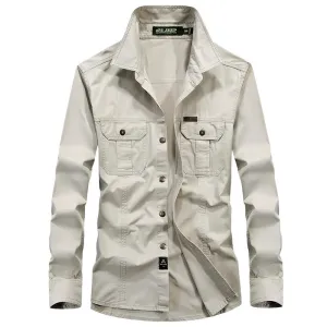 West Louis™ Military Cotton Shirt