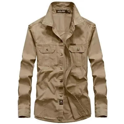 West Louis™ Military Cotton Shirt