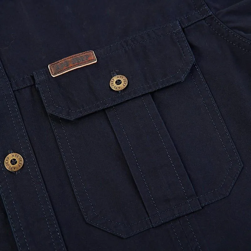 West Louis™ Military Cotton Shirt