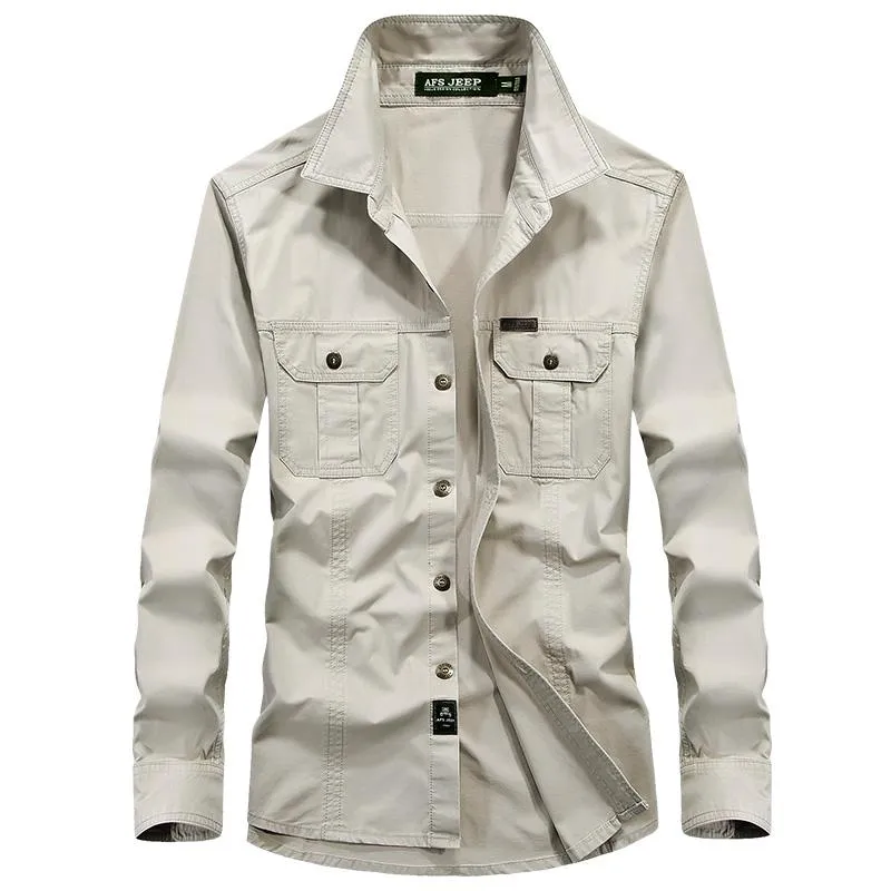West Louis™ Military Cotton Shirt