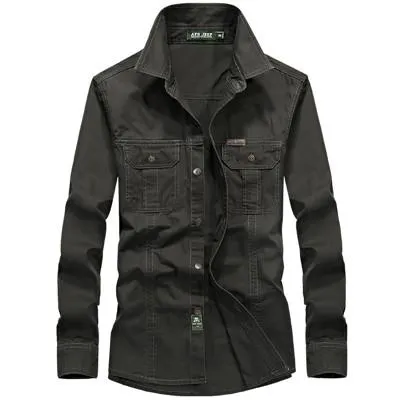 West Louis™ Military Cotton Shirt