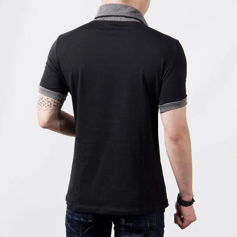 West Louis™ Short Sleeve V Neck Button Tee