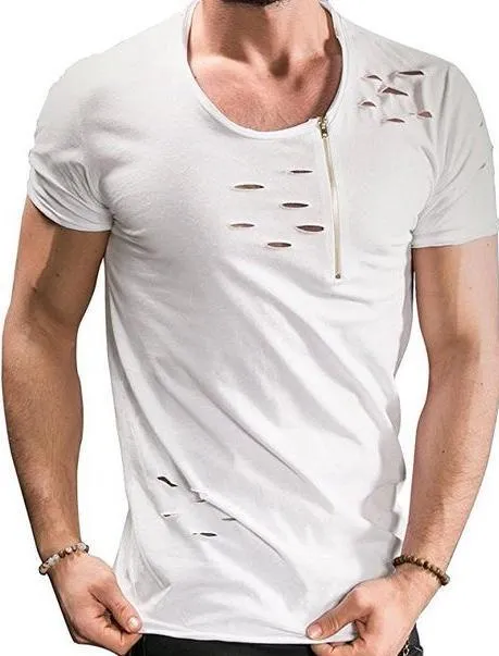 West Louis™ Summer Ripped Hole T-shirts