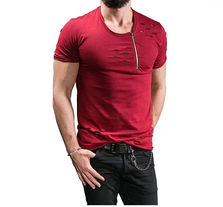 West Louis™ Summer Ripped Hole T-shirts