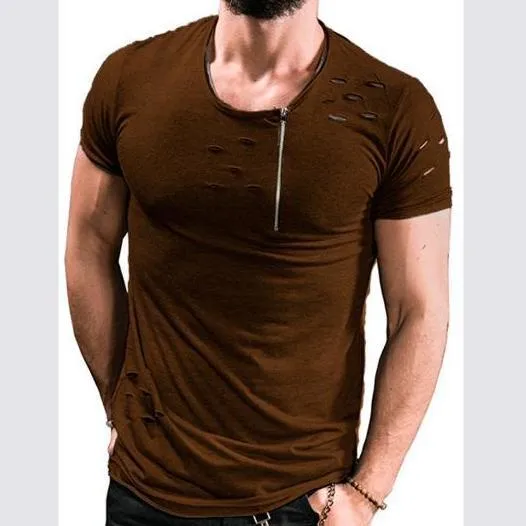 West Louis™ Summer Ripped Hole T-shirts