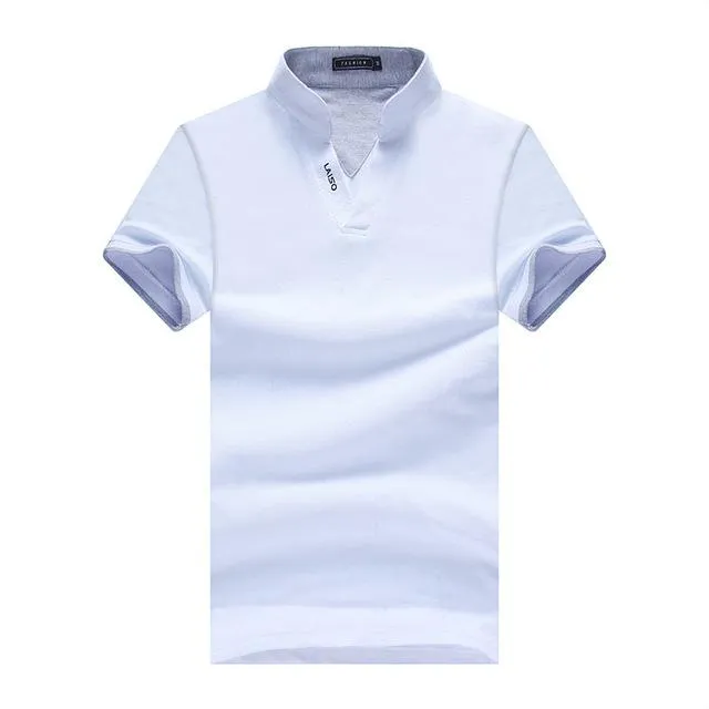 West Louis™ Summer Short Sleeved Turn Down Collar Polo Shirt