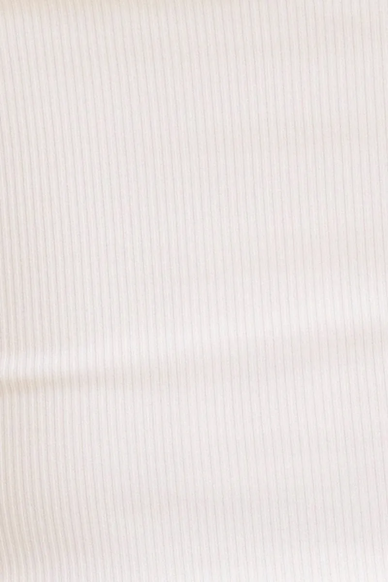 White Bandeau Singlet Rib Top