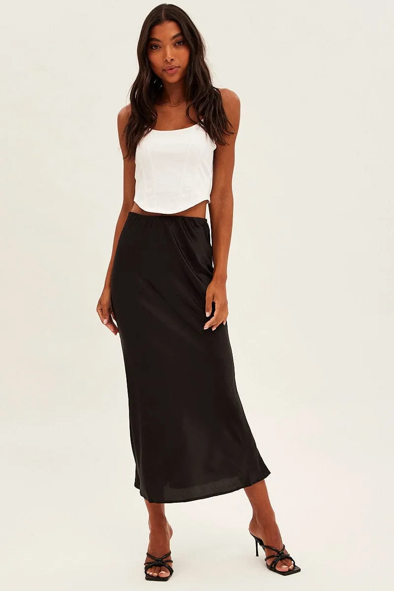 White Corset Singlet Sleeveless Scoop Neck Rib Jersey