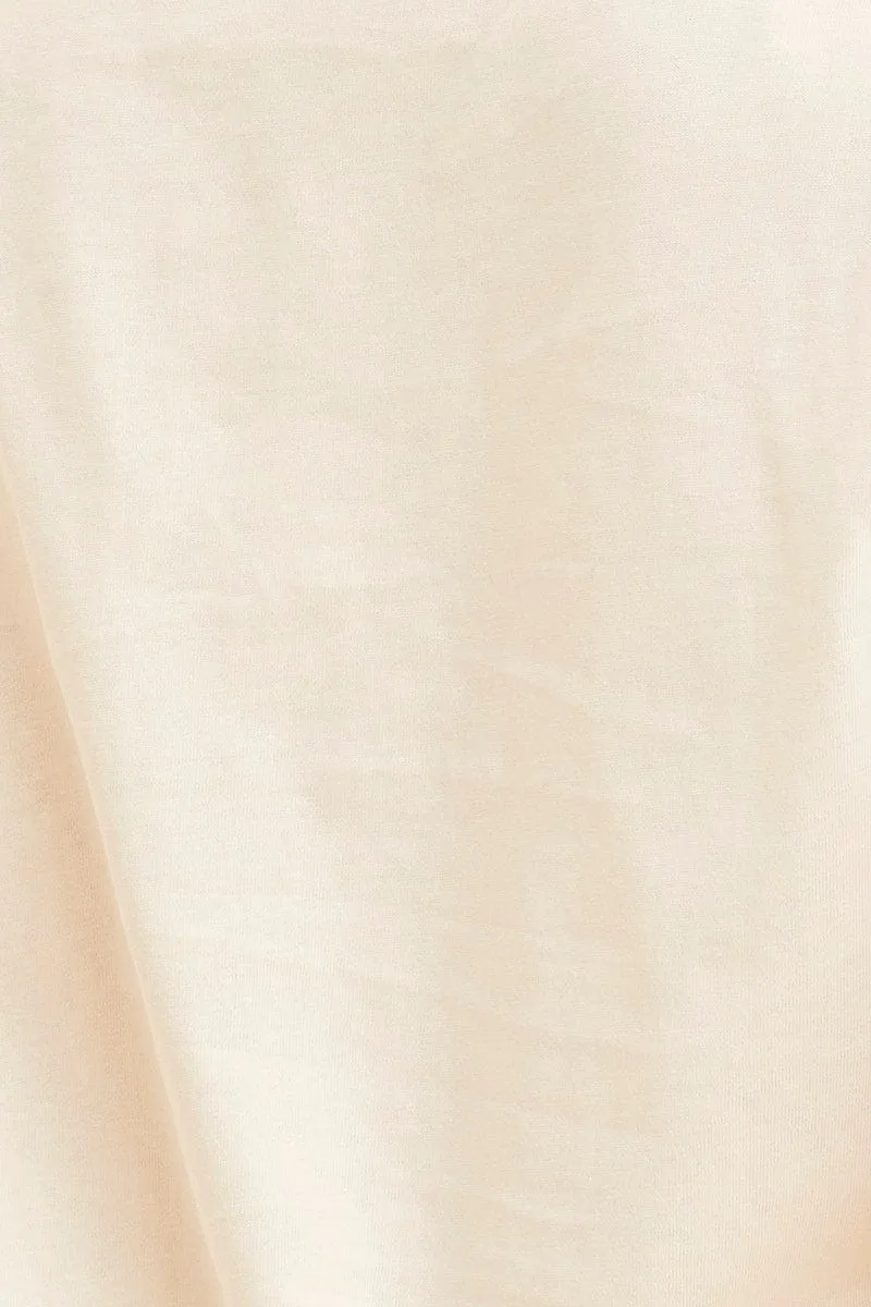 White Cropped T-Shirt Crew Neck Roll Sleeve Cotton