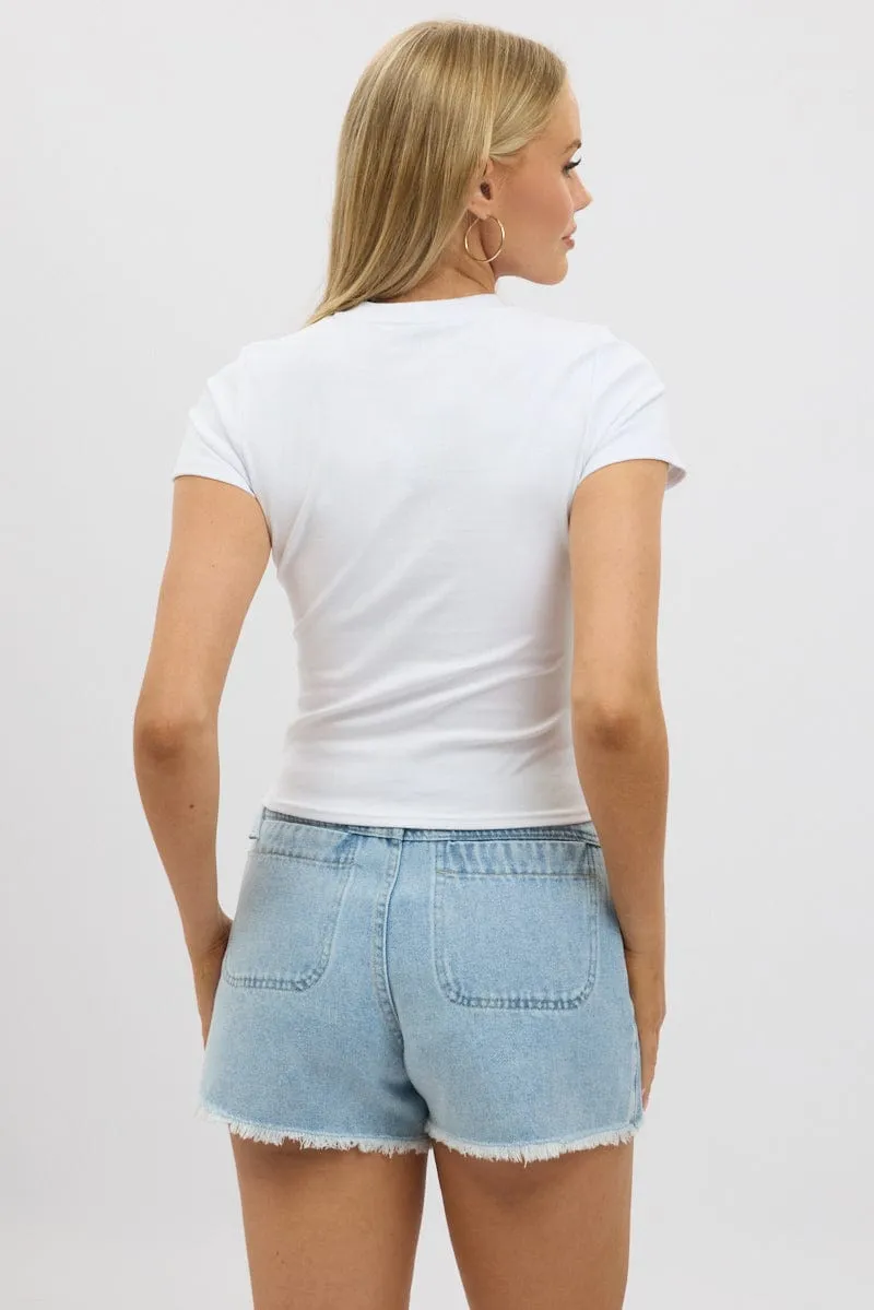 White Graphic Tee Short Sleeve