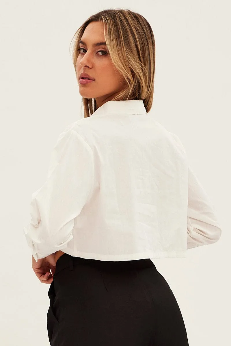White Shirt Collar Long Sleeve