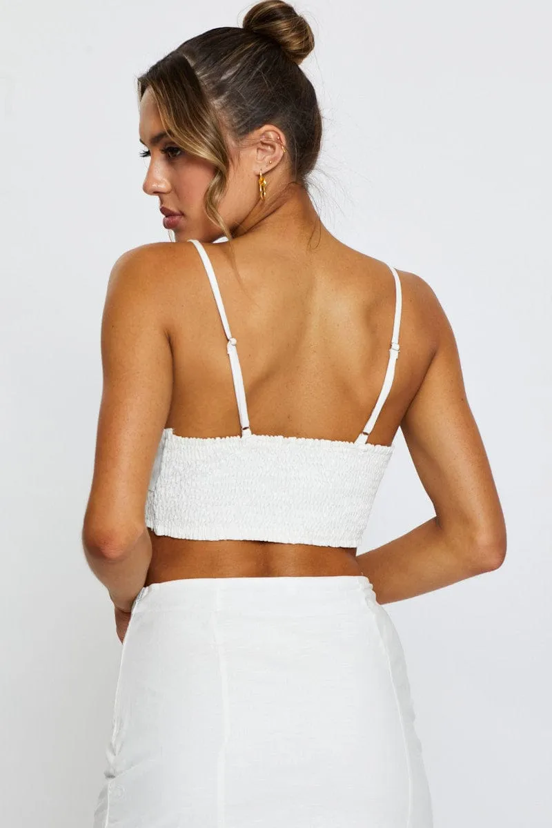 White Singlet Top Crop