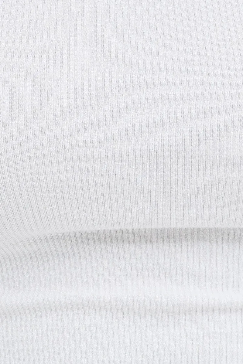 White Singlet Top Round Neck