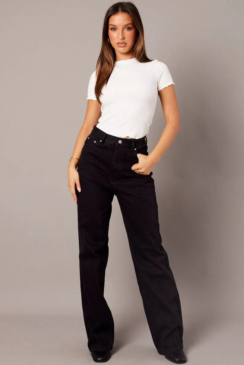 White T Shirt Short Sleeve Crew Neck
