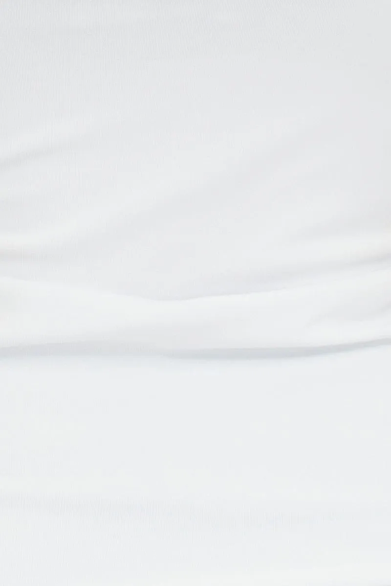 White Top Crop Strap Corsage